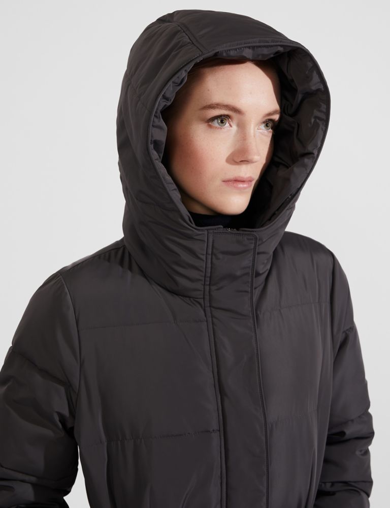 Padded Waisted Hooded Puffer Coat 7 of 8