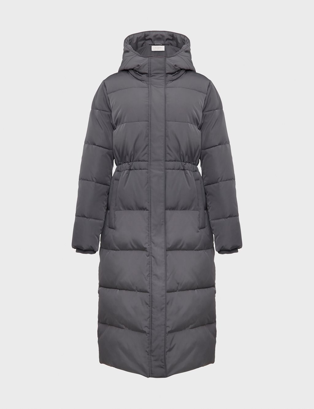 Padded Waisted Hooded Puffer Coat 1 of 8
