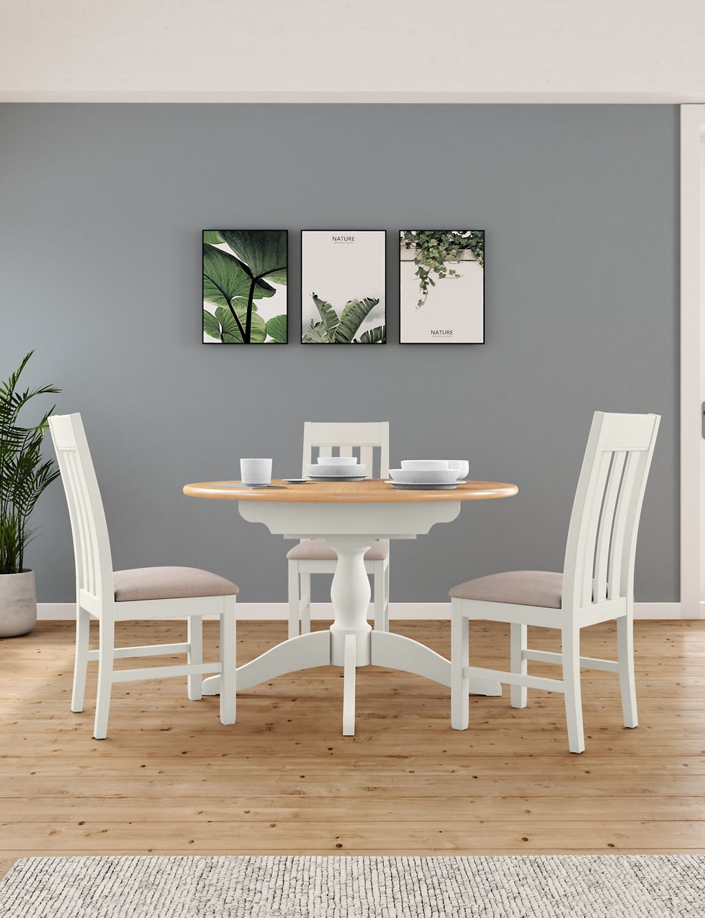 Padstow Ivory Round Extending Table 1 of 7