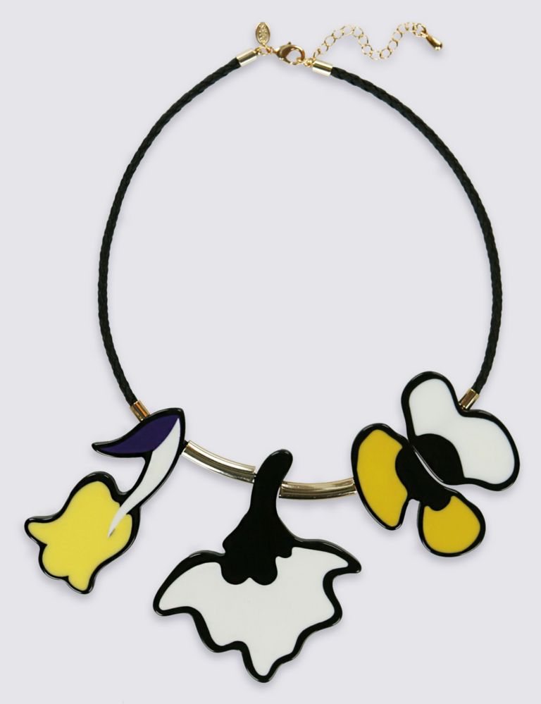 Painted Floral Necklace 1 of 2