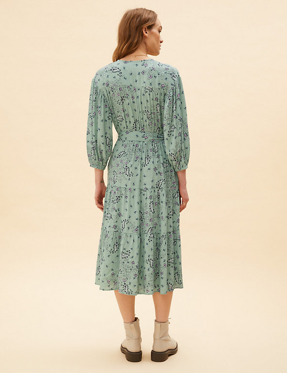 Paisley Floral V-Neck Midi Wrap Dress | Per Una | M\u0026S