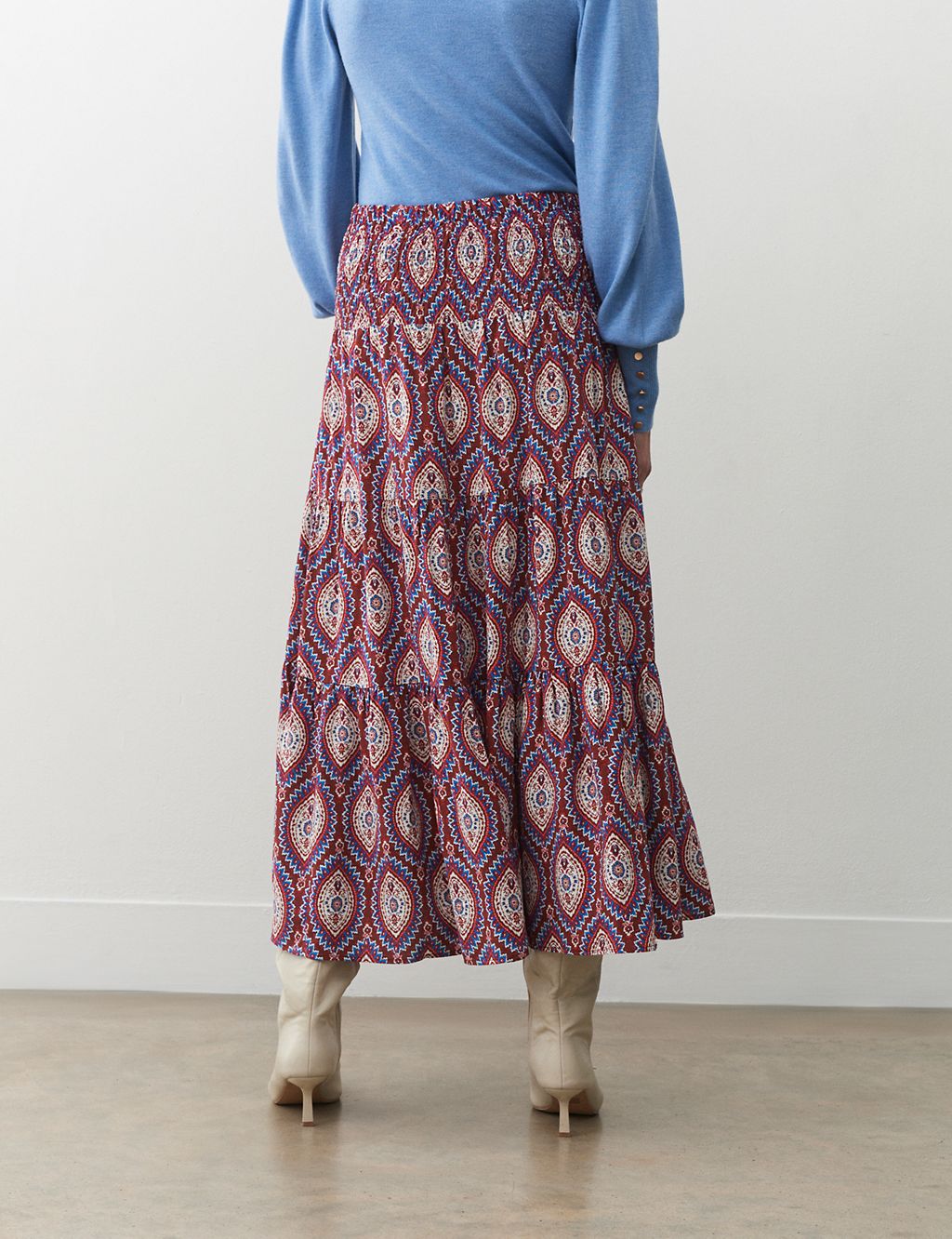 Paisley Midi Tiered Skirt 2 of 4