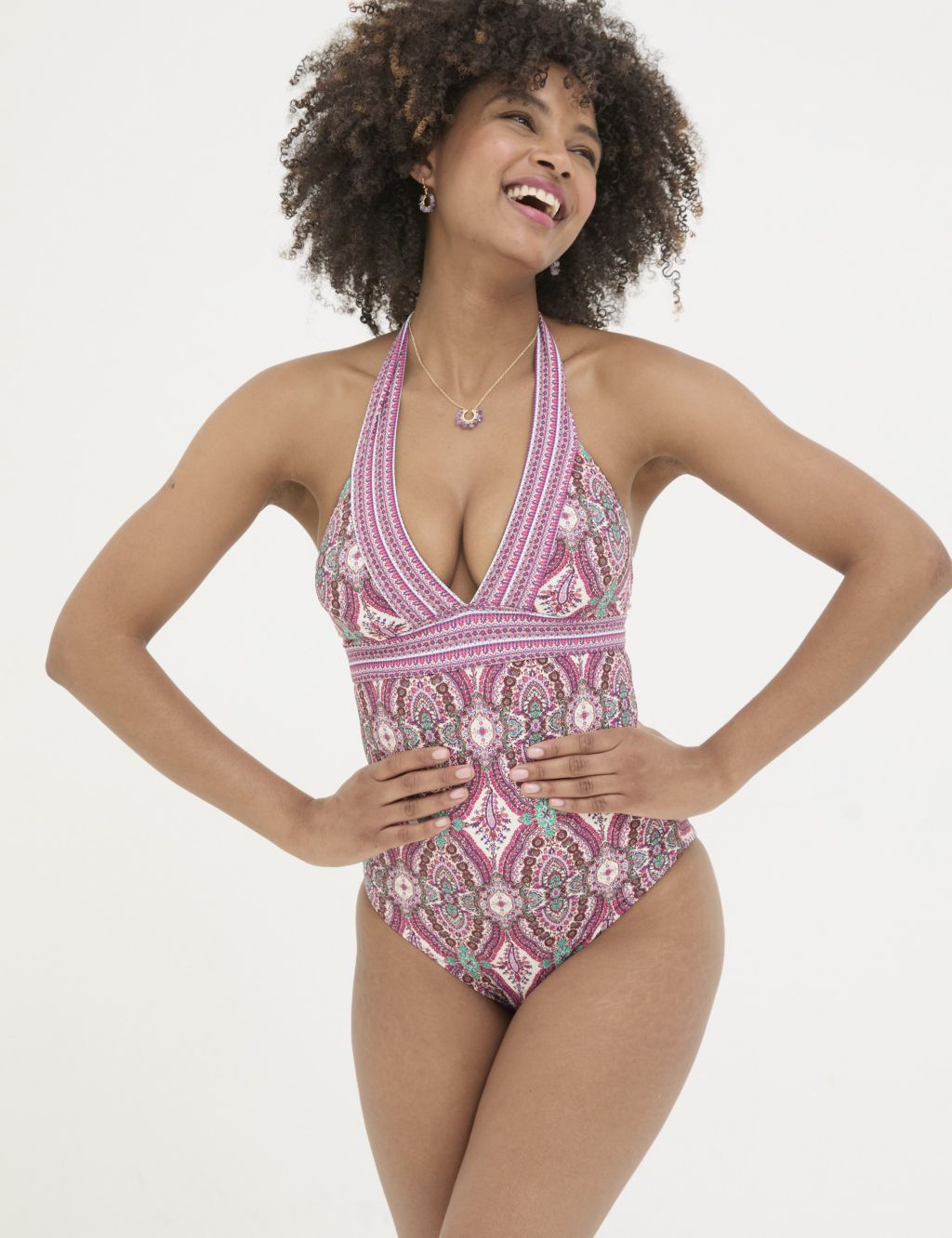 Paisley Padded Halterneck Swimsuit 3 of 5