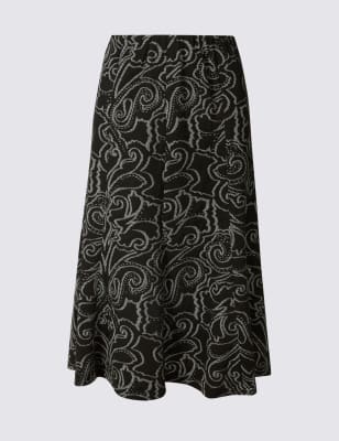 black and white paisley skirt