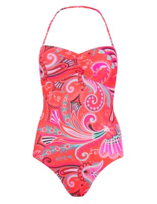 Paisley Print Bandeau Swimsuit Image 2 of 5