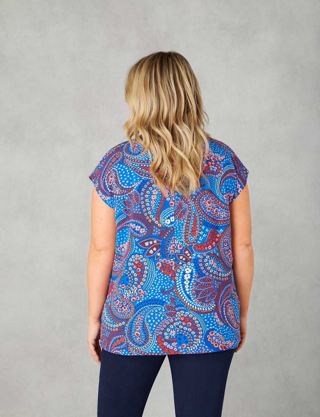 Paisley Print Pleat Front Top 5 of 6