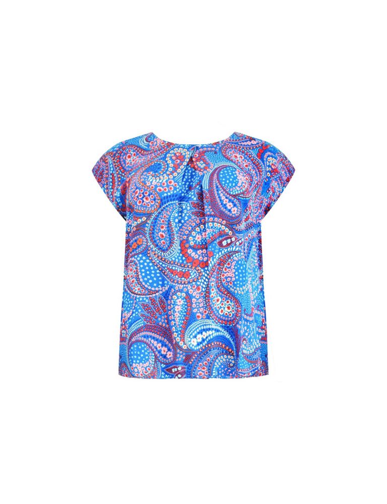 Paisley Print Pleat Front Top 2 of 6