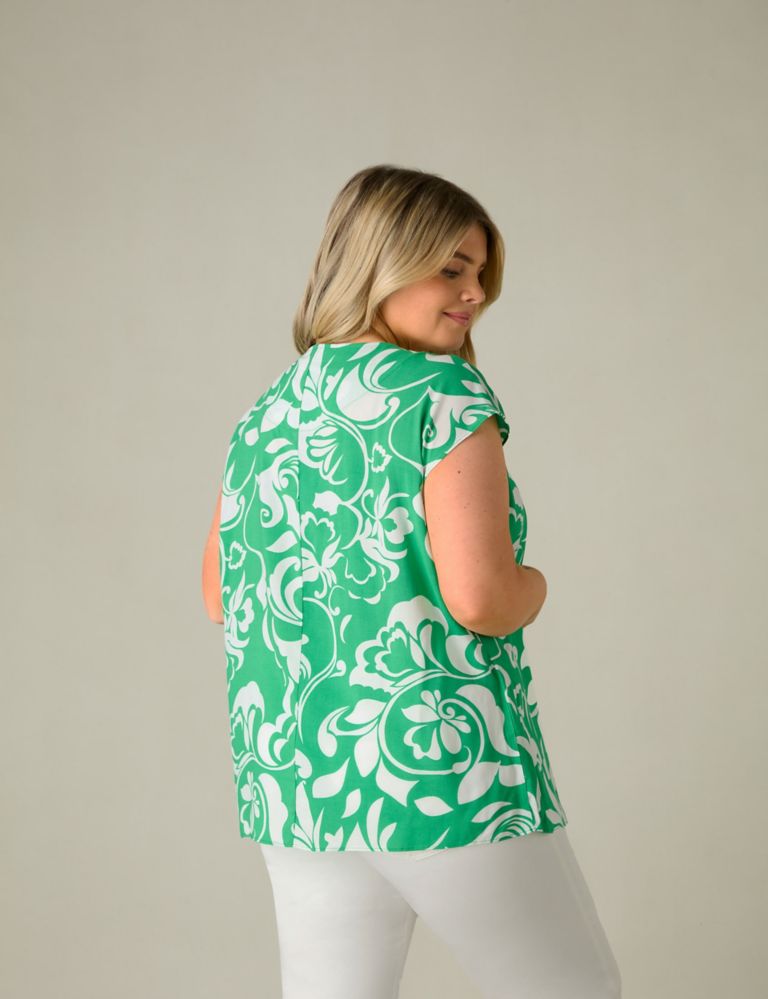 Paisley Print Pleat Front Top 5 of 6