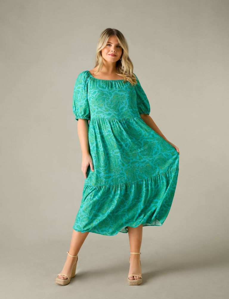 Paisley Square Neck Maxi Tiered Dress 5 of 6