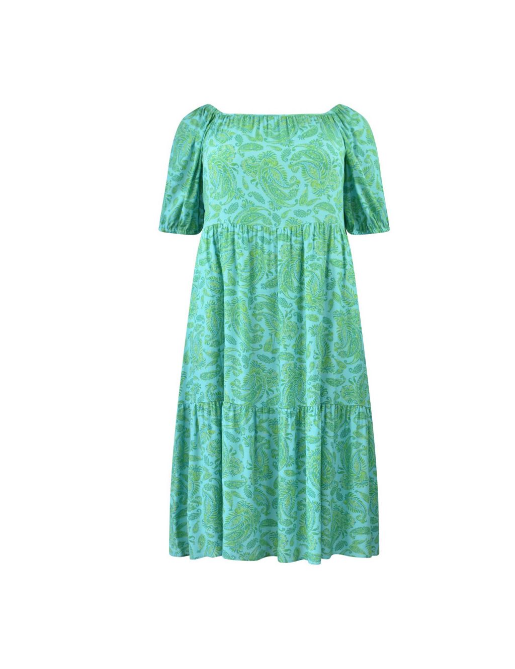 Paisley Square Neck Maxi Tiered Dress 1 of 6