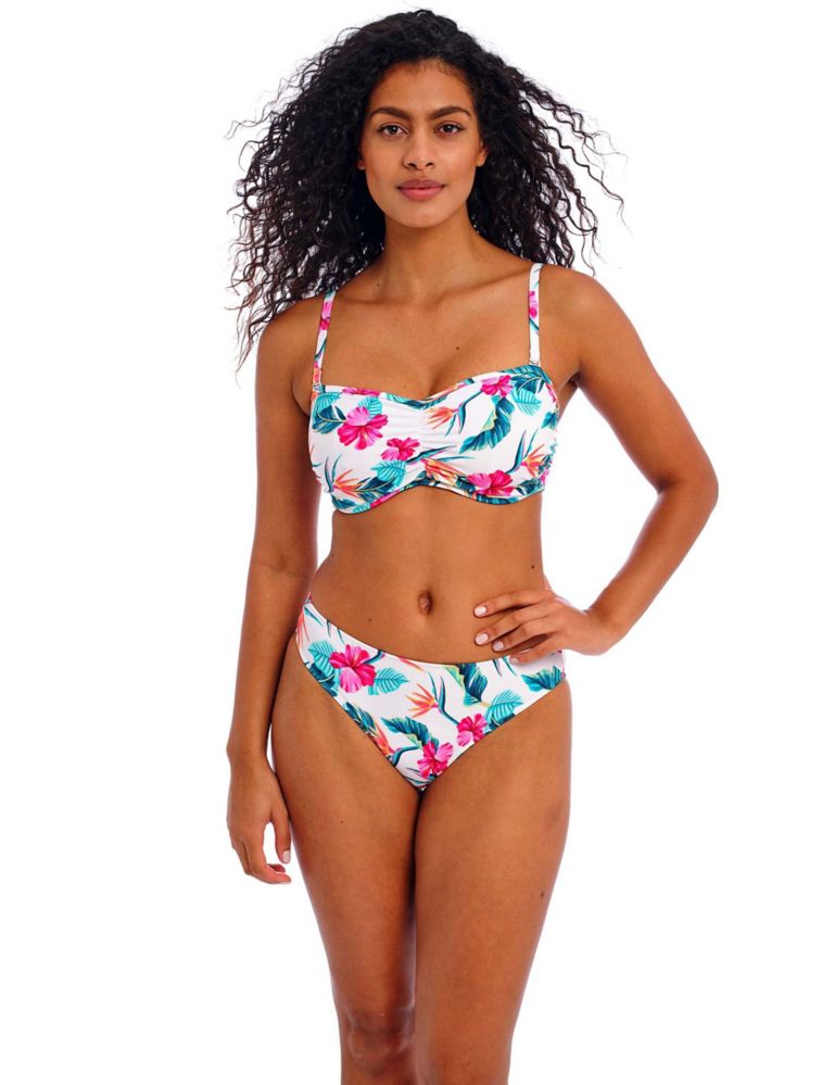 Palm Paradise Floral Wired Bandeau Bikini Top 6 of 10