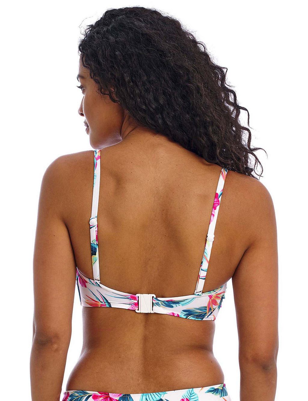 Palm Paradise Floral Wired Bandeau Bikini Top 5 of 10
