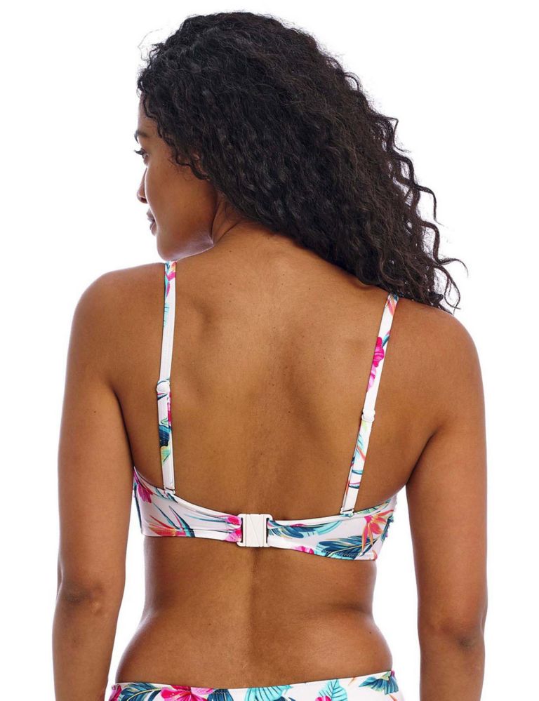 Palm Paradise Floral Wired Bandeau Bikini Top 7 of 10