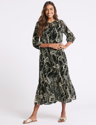 marks and spencer tunic midi dress