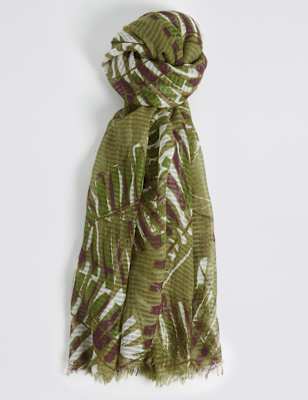 Palm Print Scarf M S Collection M S