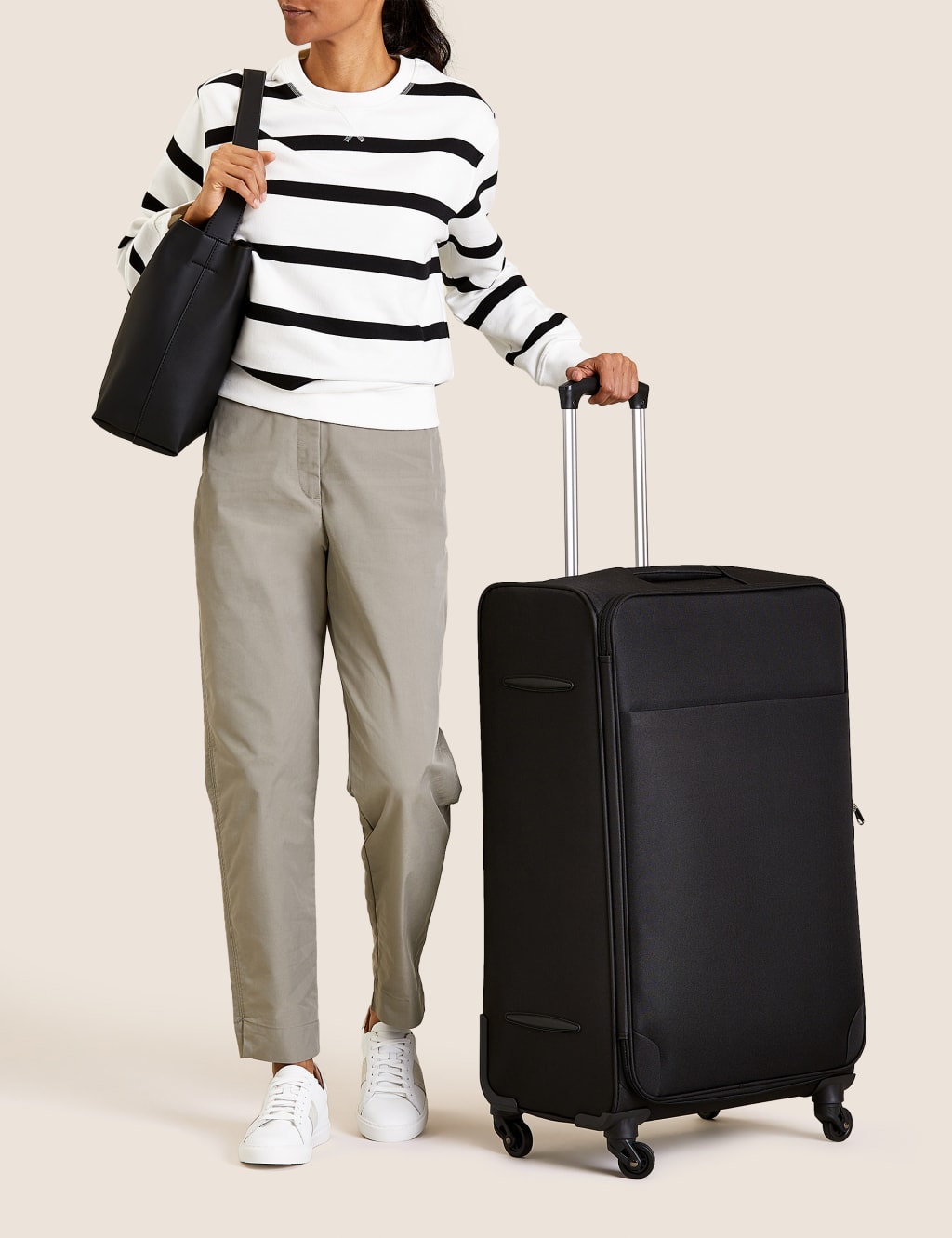 Cloth suitcase deals with wheels