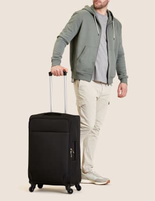 Soft 4 cheap wheel suitcase