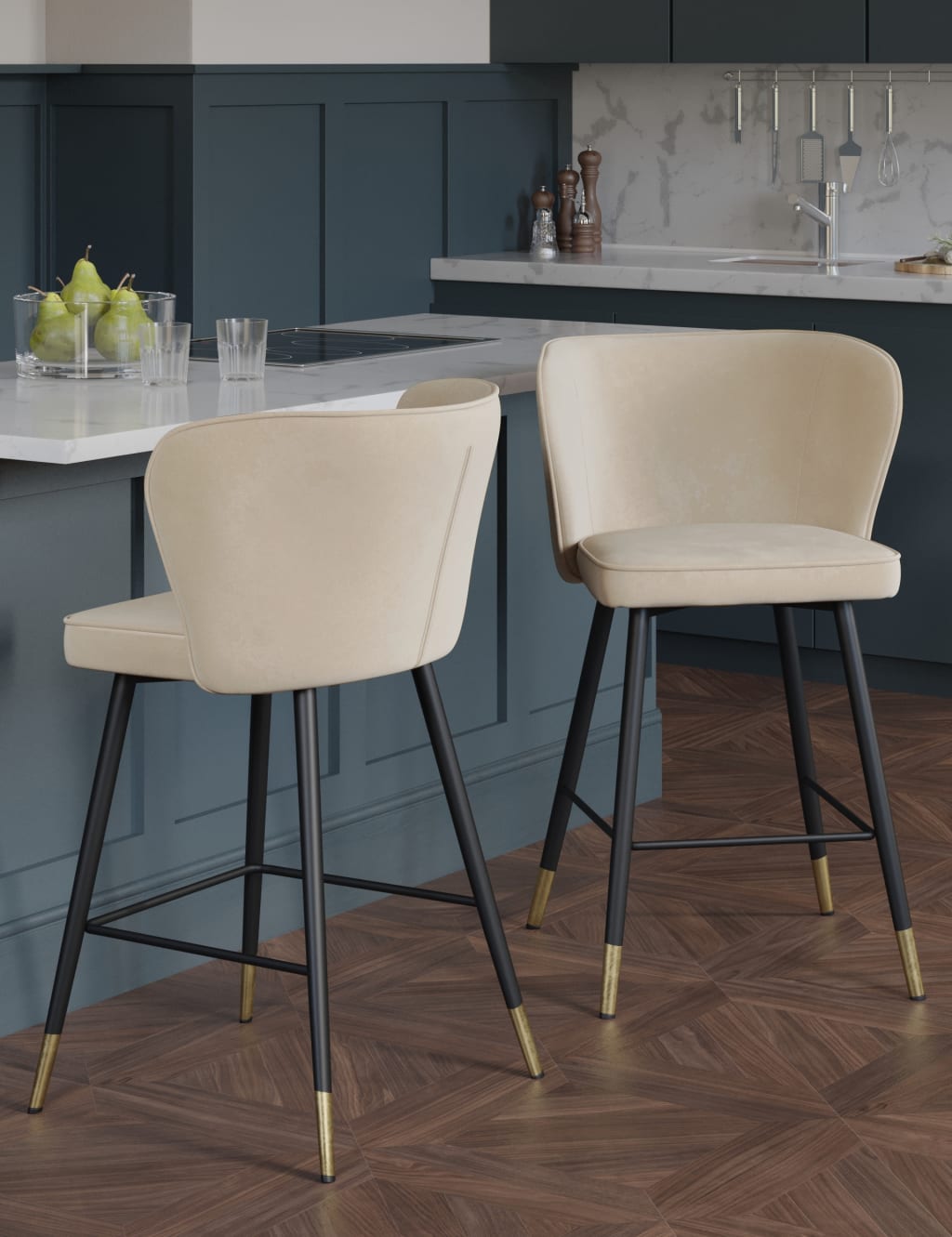 Palmer Velvet Barstool M S