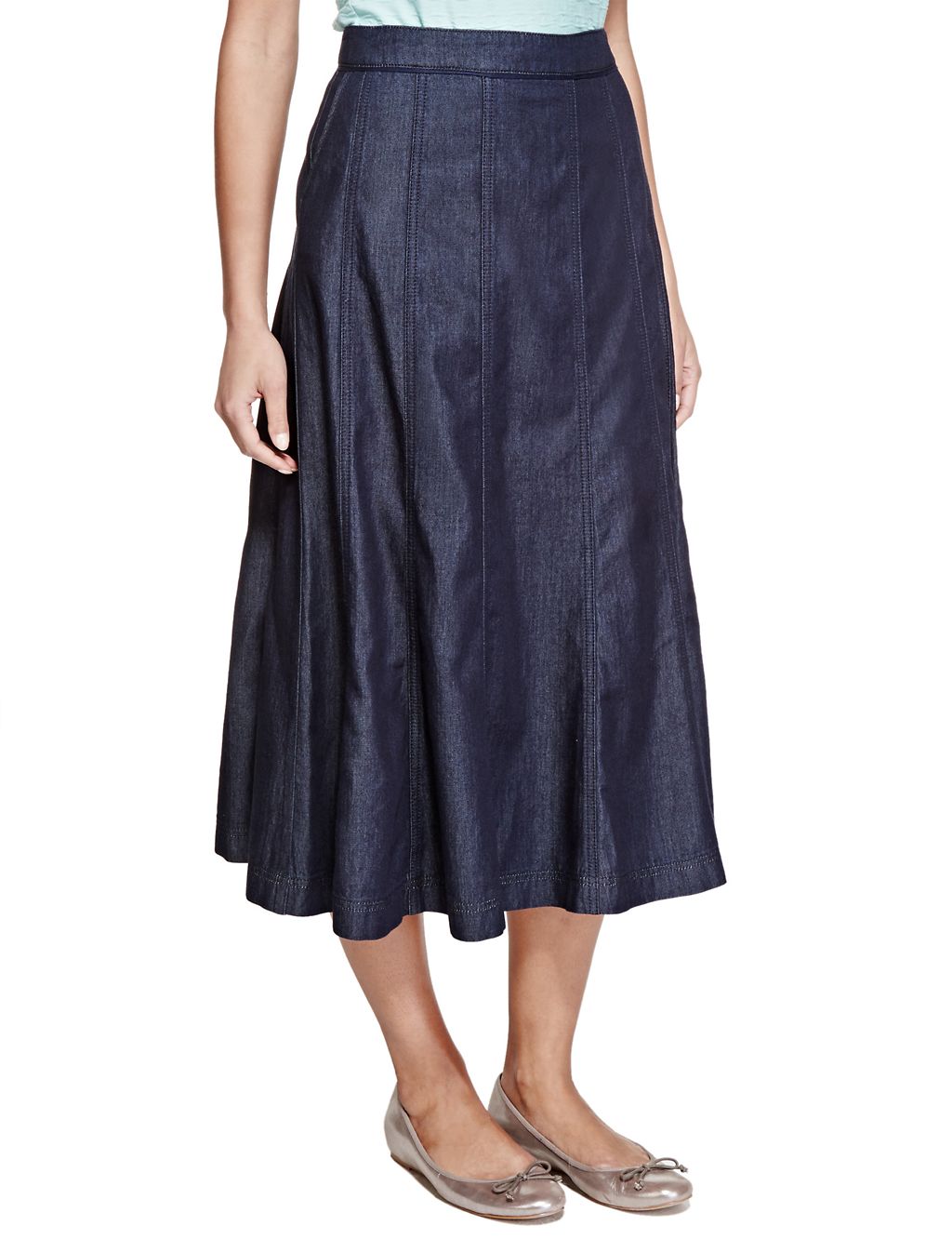 Panelled Calf Length Skirt 3 of 5