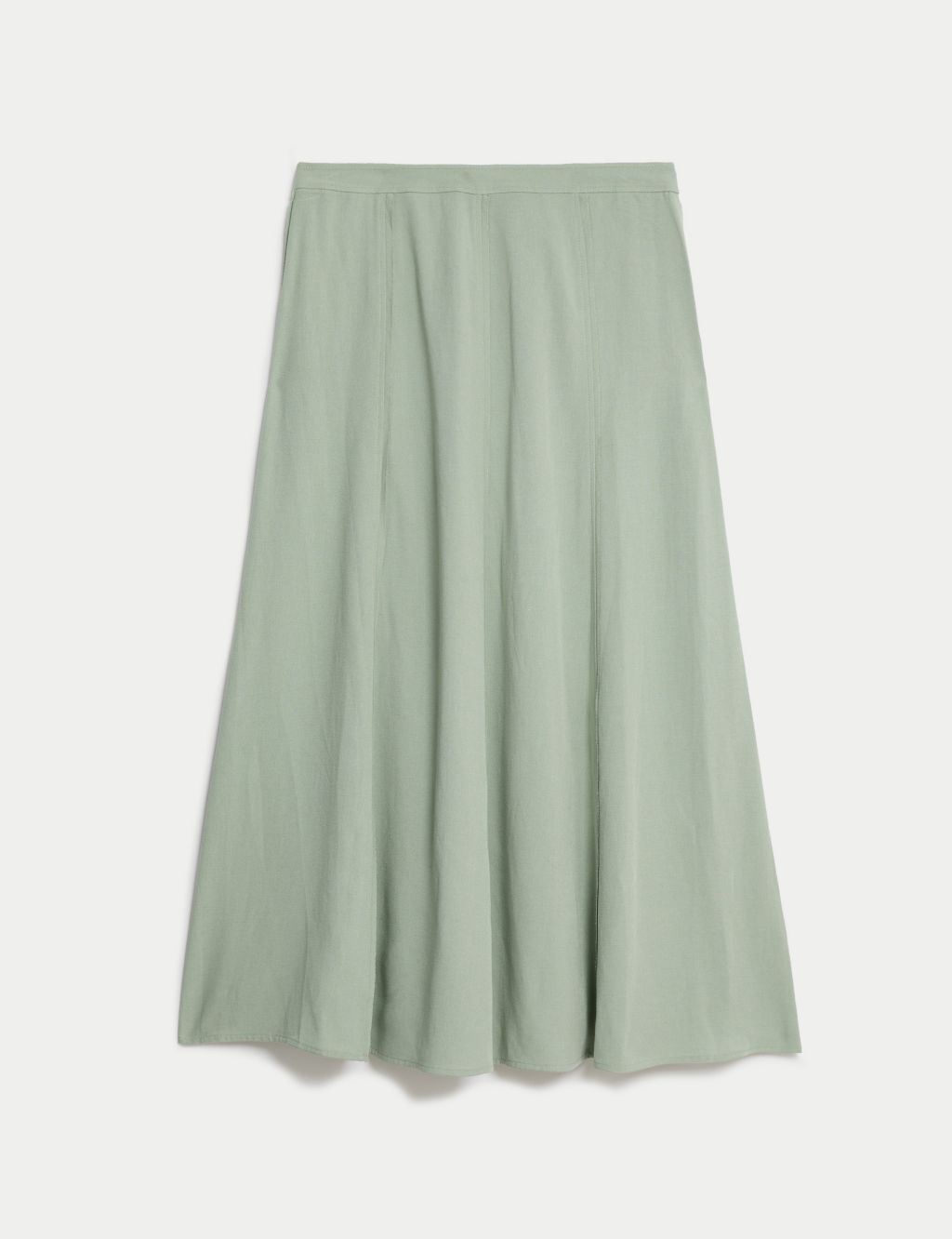 Panelled Midi A-Line Skirt with Linen 1 of 5