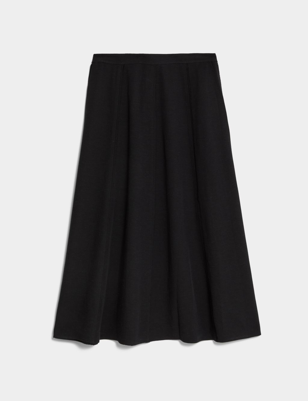 Panelled Midi A-Line Skirt with Linen 1 of 5