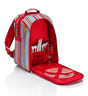 Paradise Striped 2 Person Picnic Rucksack Image 2 of 3