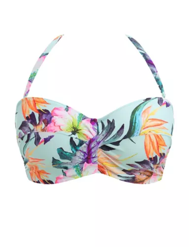 Paradiso Floral Wired Twist Front Bandeau Bikini Top 2 of 6