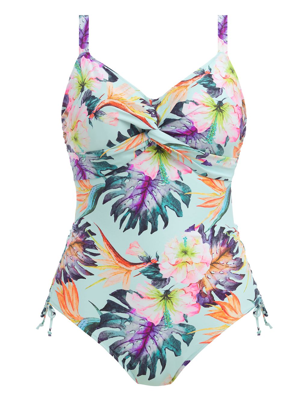Paradiso Printed Wired Twist Front Ruched Swimsuit 1 of 5