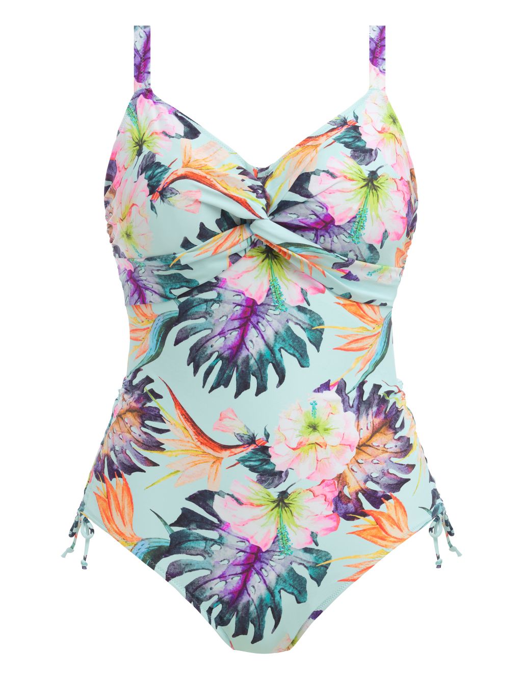 Paradiso Printed Wired Twist Front Ruched Swimsuit | Fantasie | M&S
