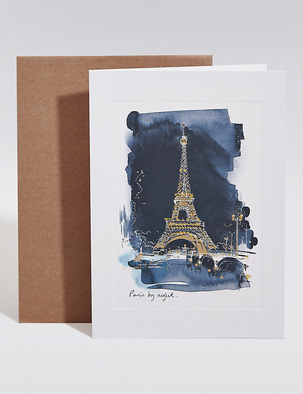 Paris by Night Blank Card Image 1 of 1