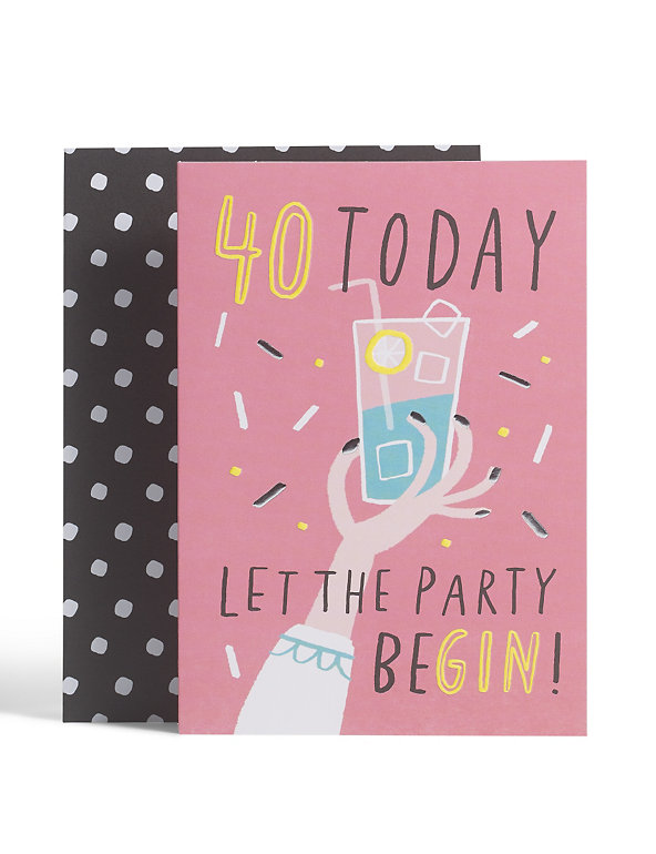 Party 40th Birthday Card Image 1 of 2