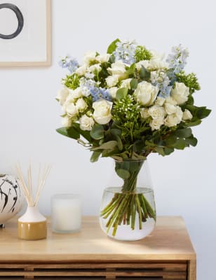 Pastel Blue & White Bouquet | M&S