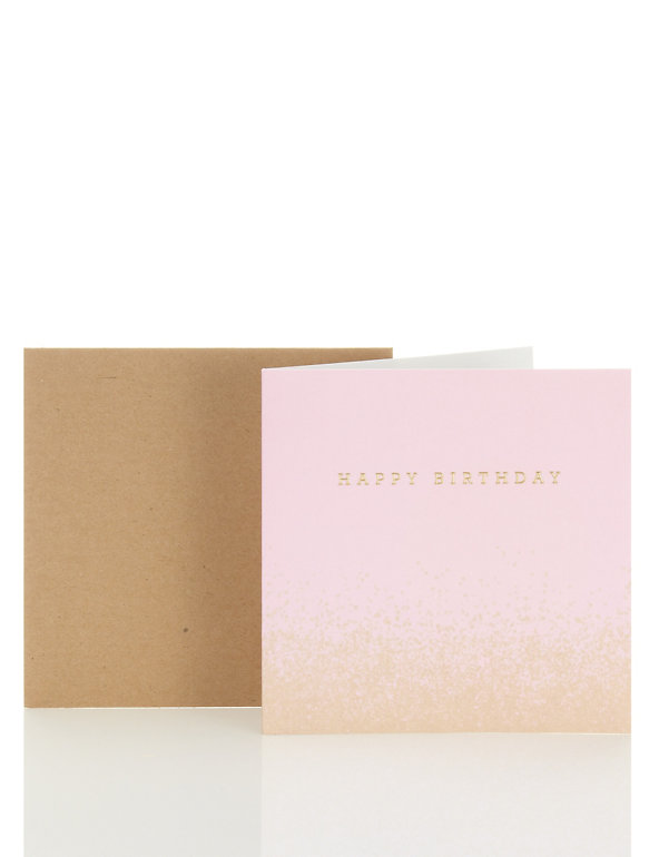 Pastel Pink Gradient Happy Birthday Card Image 1 of 1