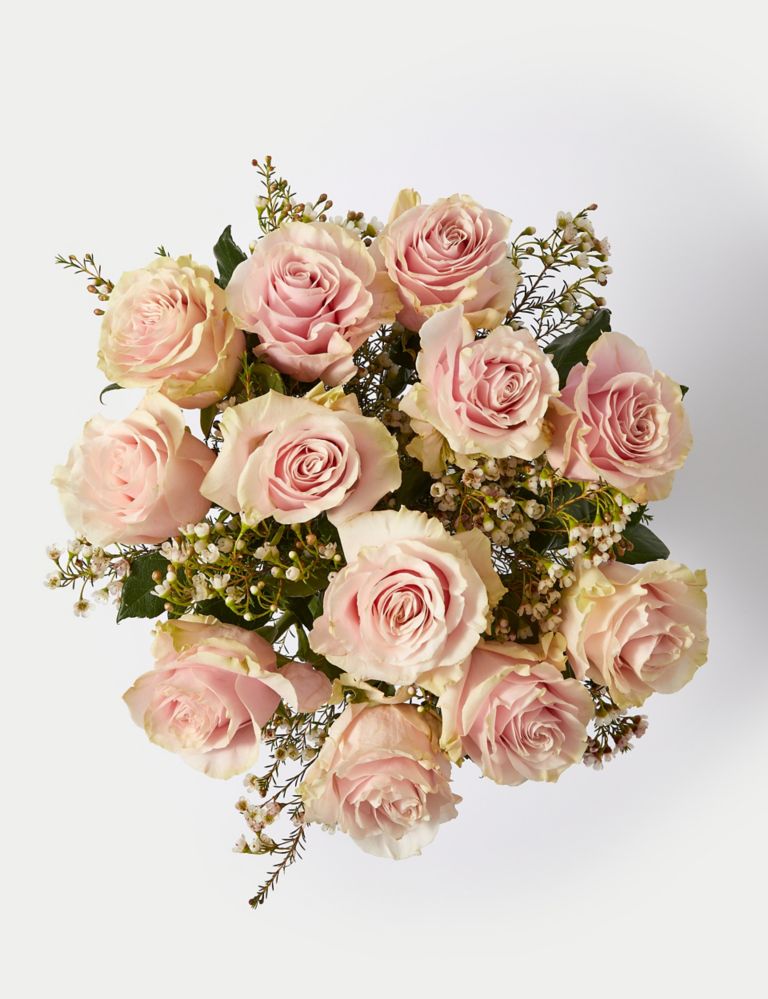 Pastel Pink Rose Bouquet with Prosecco Rosé 2 of 6