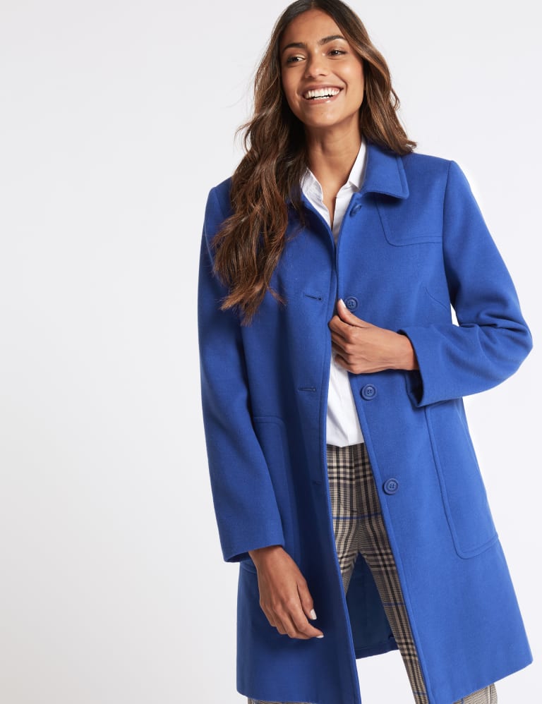 Hooded decorative buttons patch pocket belt two way plain coats online