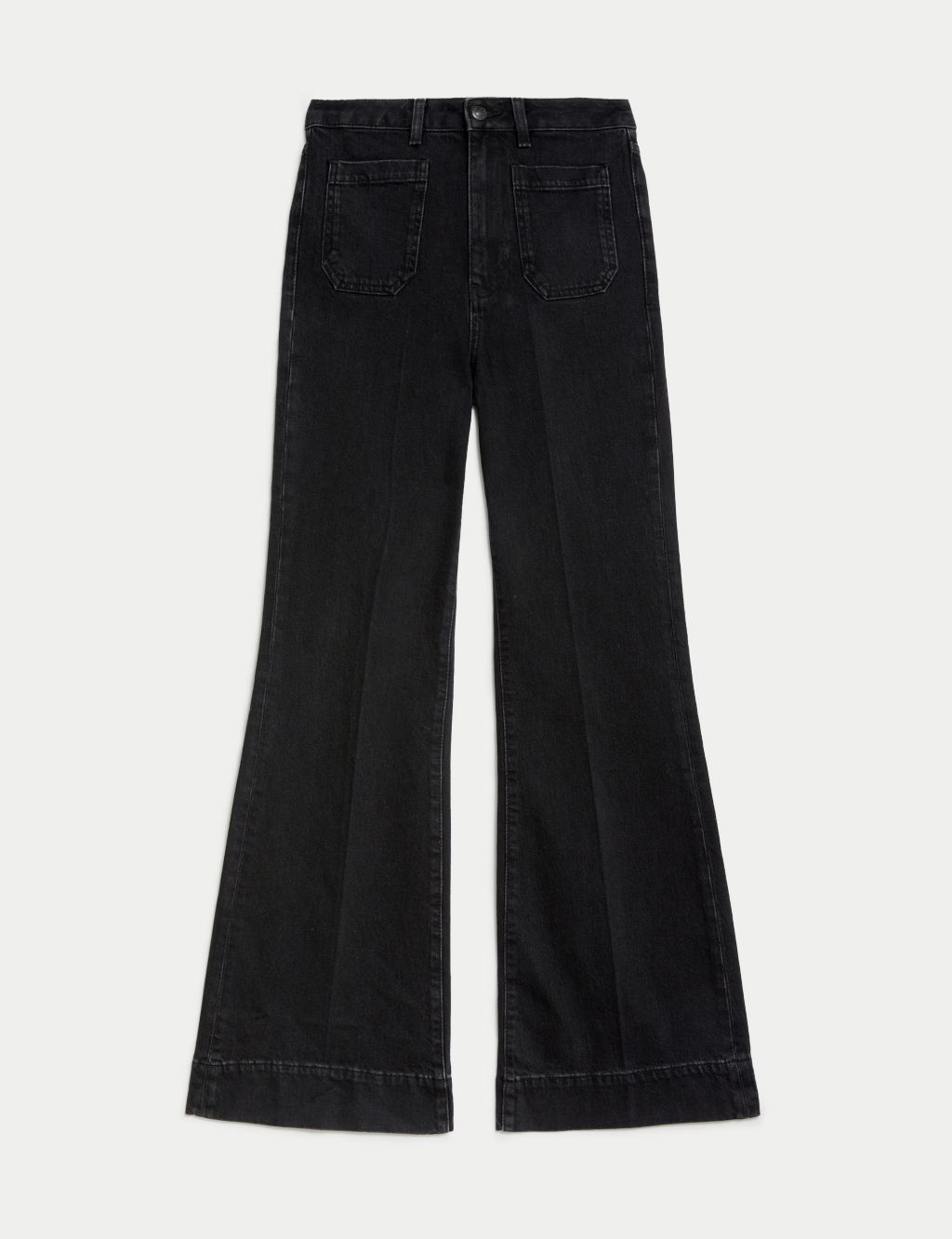 Patch Pocket Flare High Waisted Jeans 1 of 5
