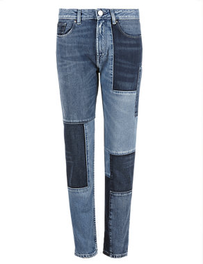 Patchwork Cropped Skinny Leg Denim Jeans | M&S Collection | M&S