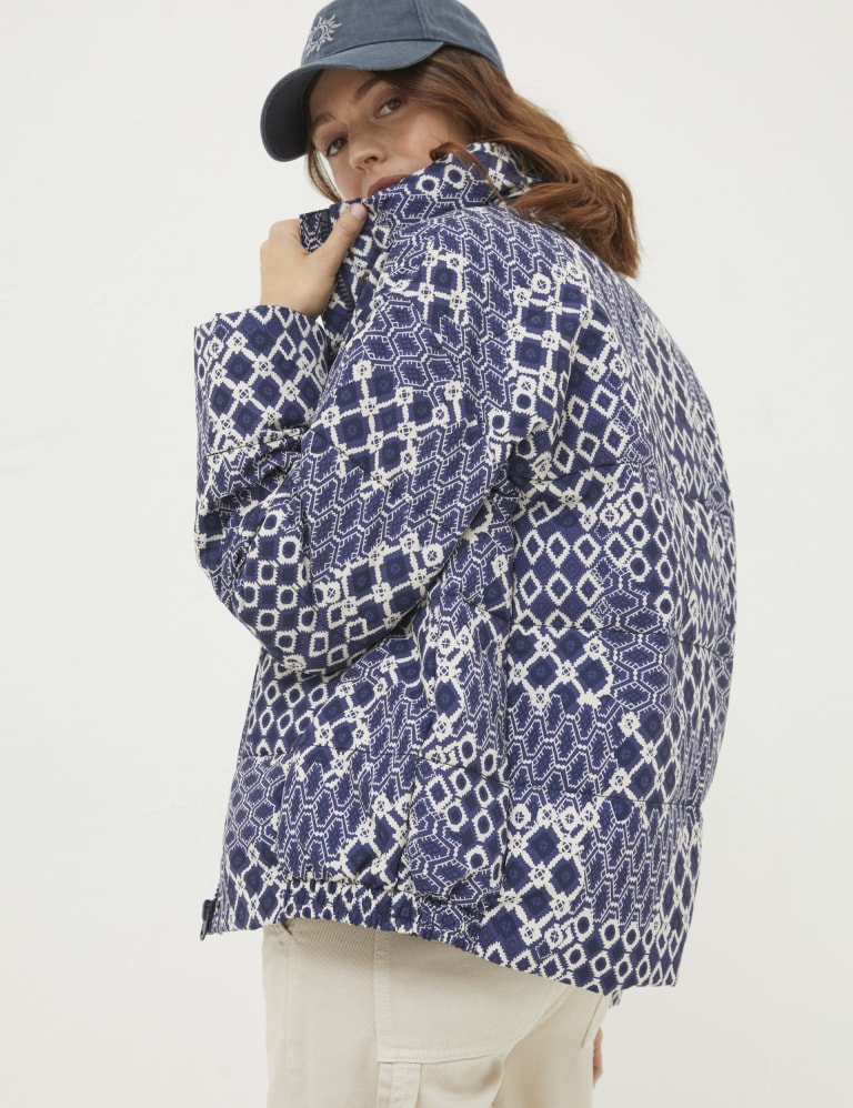 Patchwork puffer jacket hot sale