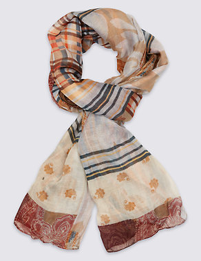 Patchwork Paisley Print Scarf Image 2 of 3