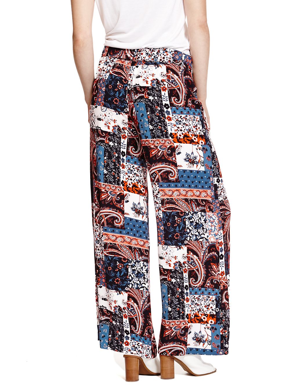 Patchwork Print Wide Leg Trousers 4 of 4