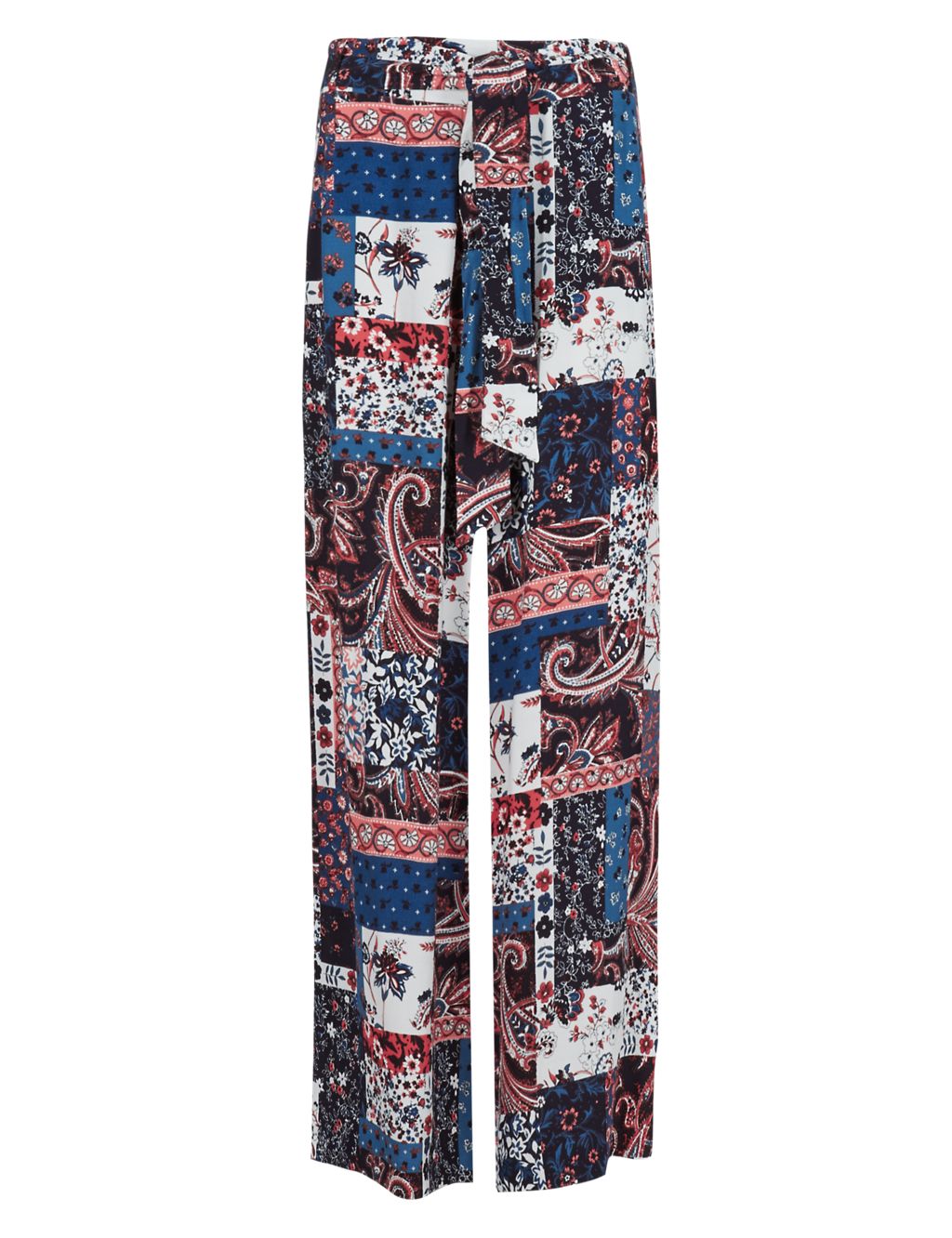 Patchwork Print Wide Leg Trousers 1 of 4