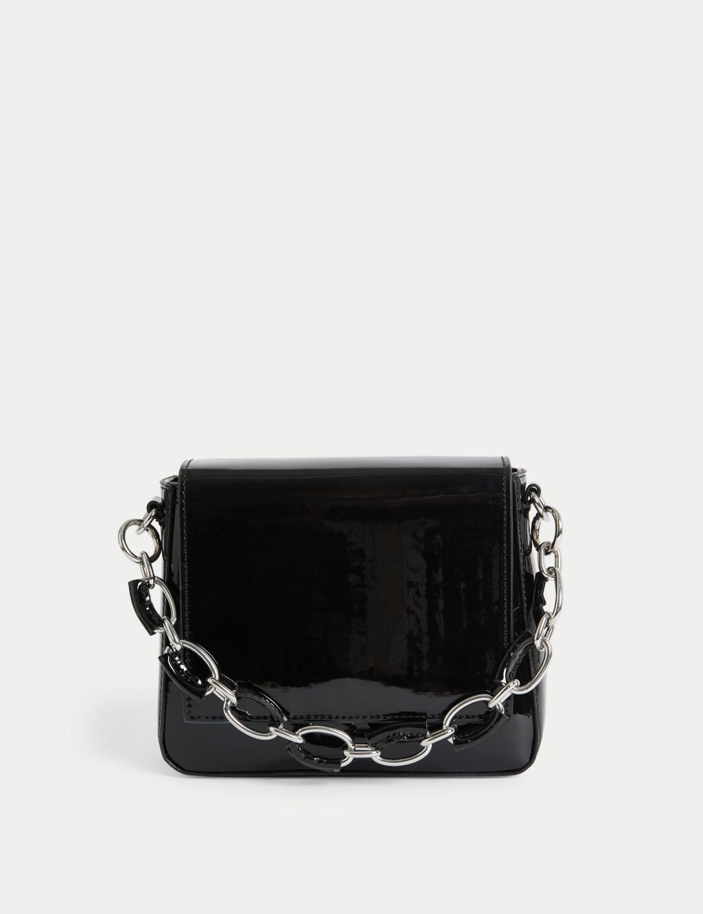 Patent Finish Chain Strap Cross Body Bag | M&S Collection | M&S