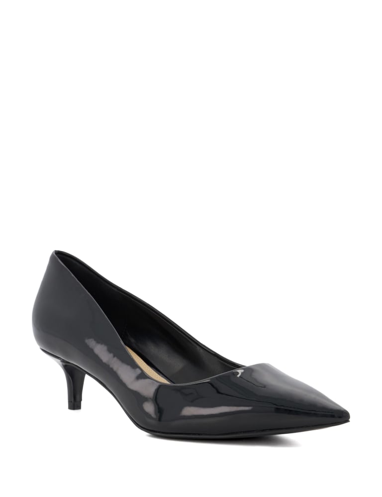 Patent Kitten Heel Pointed Court Shoes