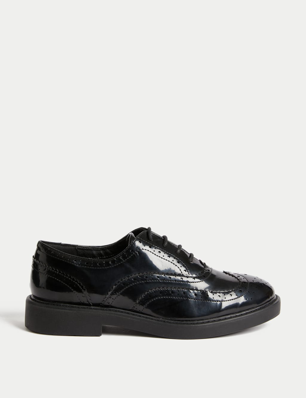 Black patent brogues womens cheap