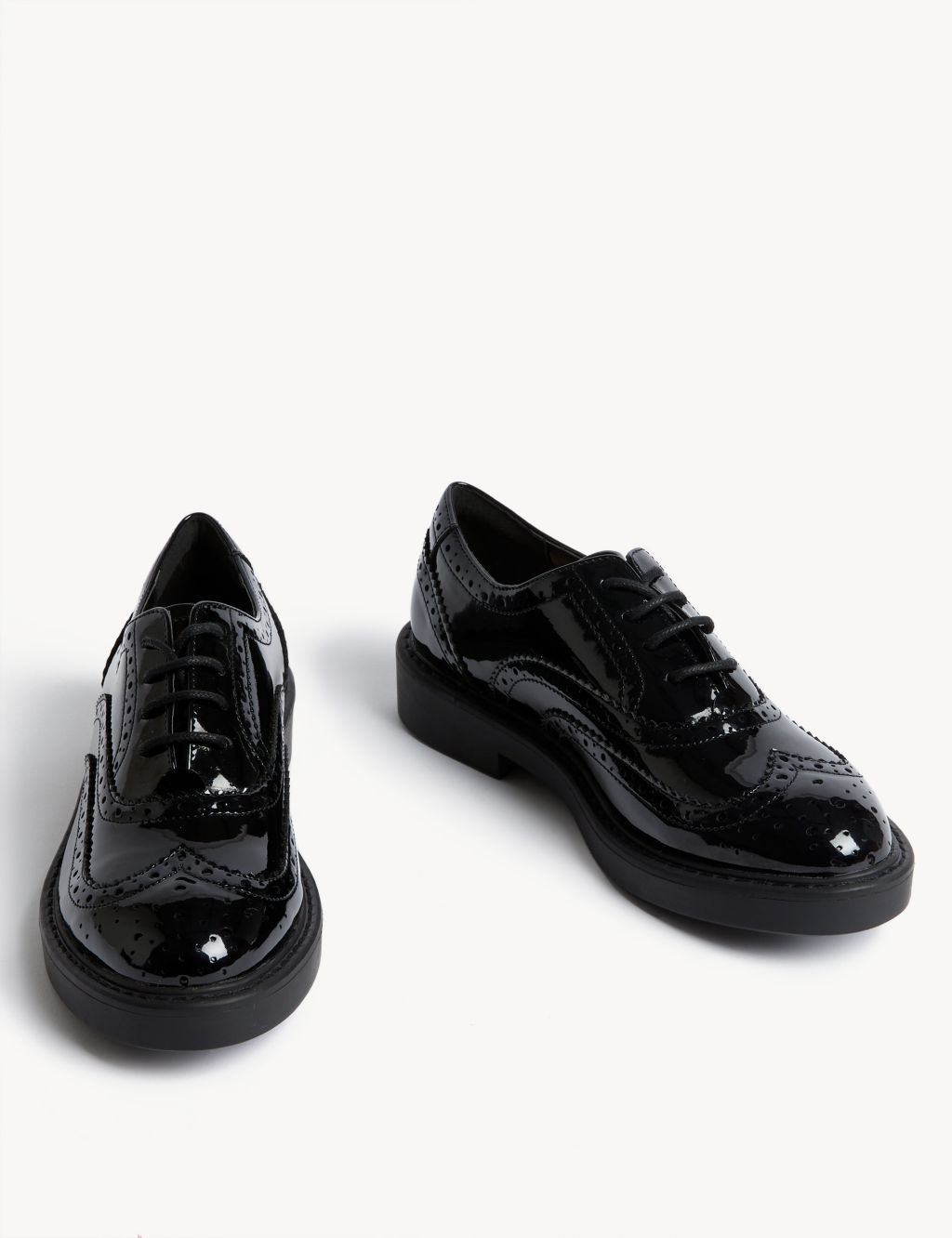 Patent Lace Up Flatform Brogues | M&S Collection | M&S