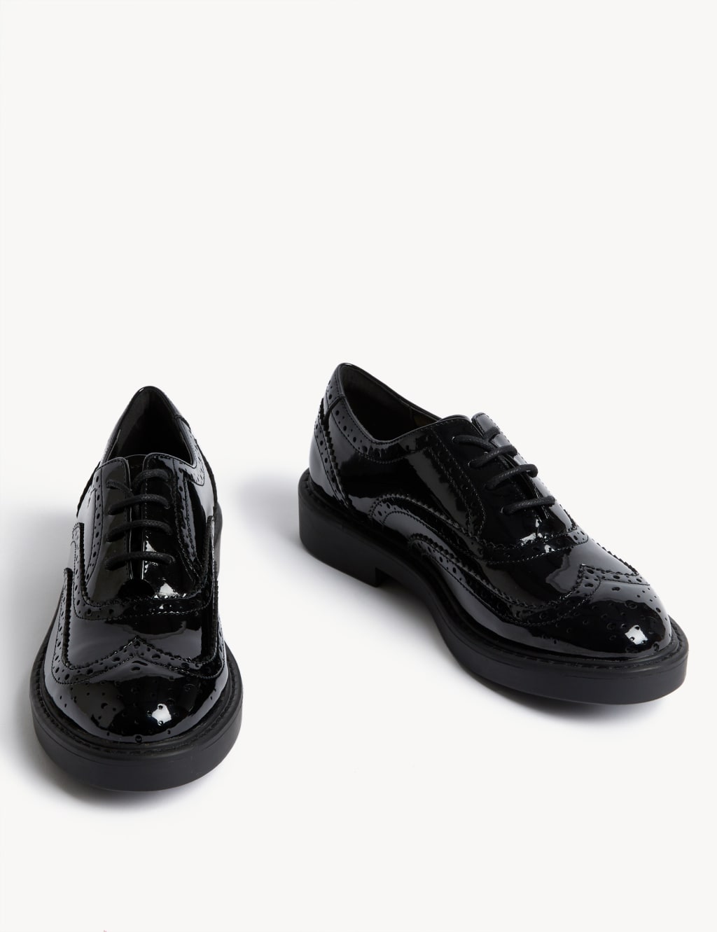 Patent Lace Up Flatform Brogues M S Collection M S