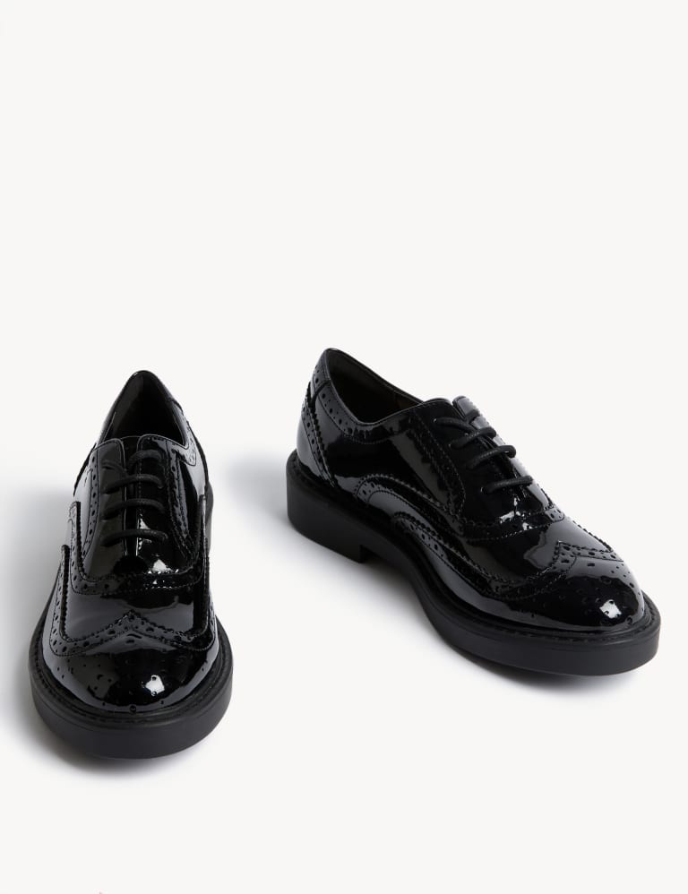 Women's patent cheap brogue shoes