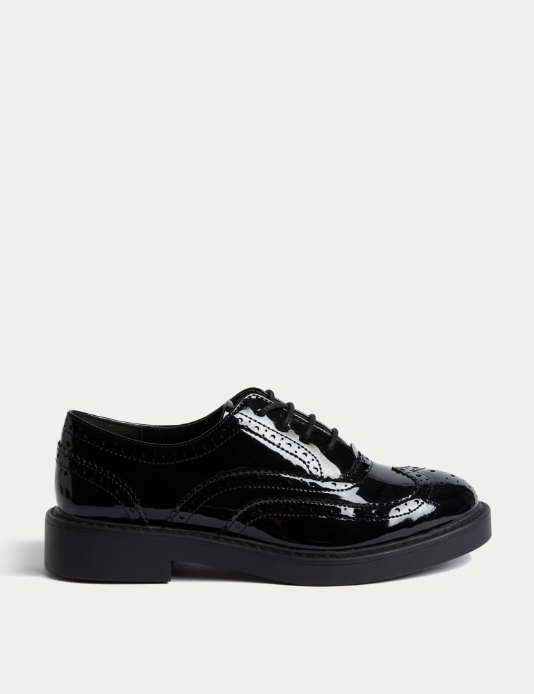 Patent Lace Up Flatform Brogues M S Collection M S