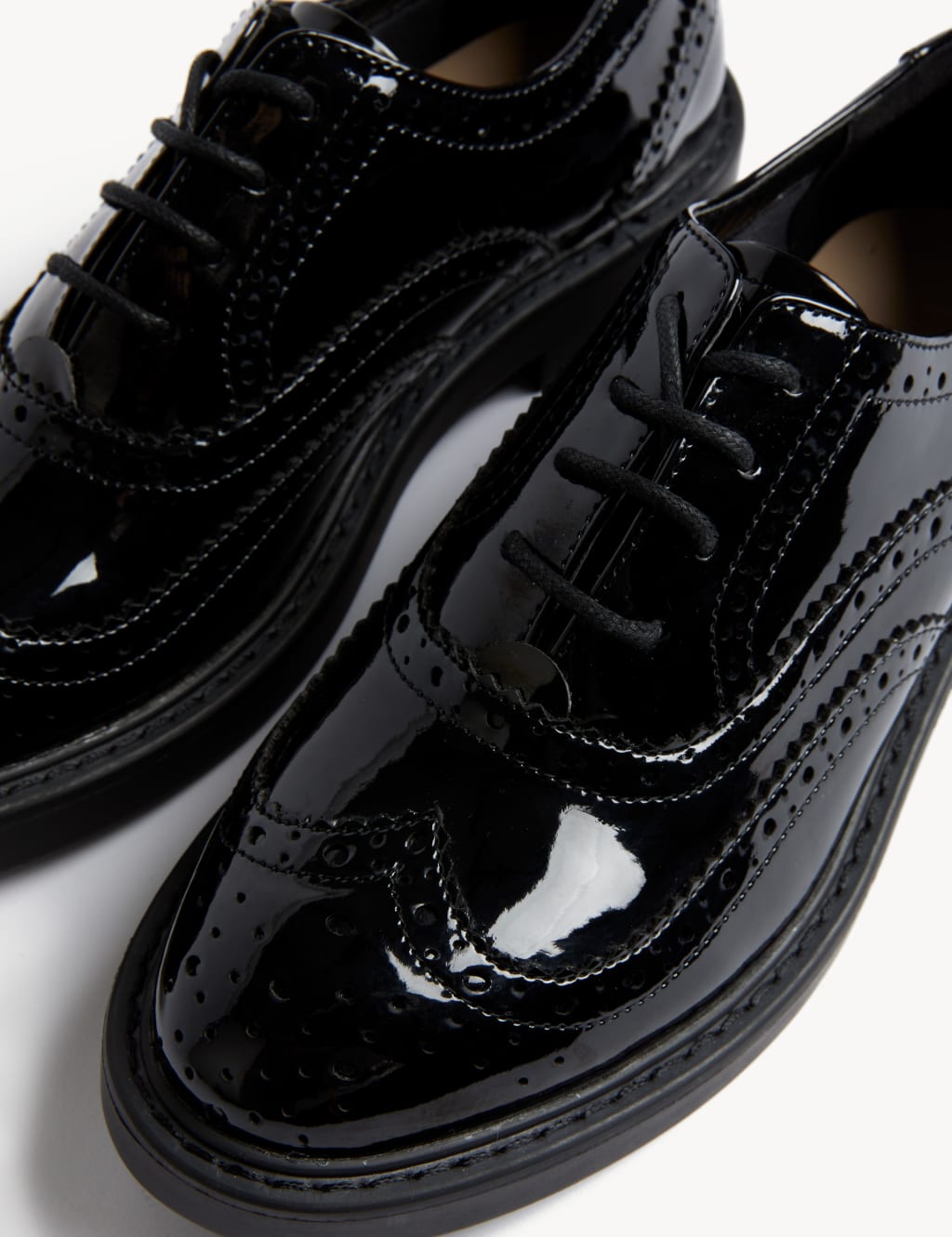 Patent Lace Up Flatform Brogues M S Collection M S