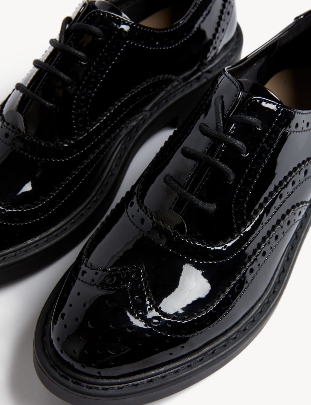 Patent Lace Up Flatform Brogues 1 of 3